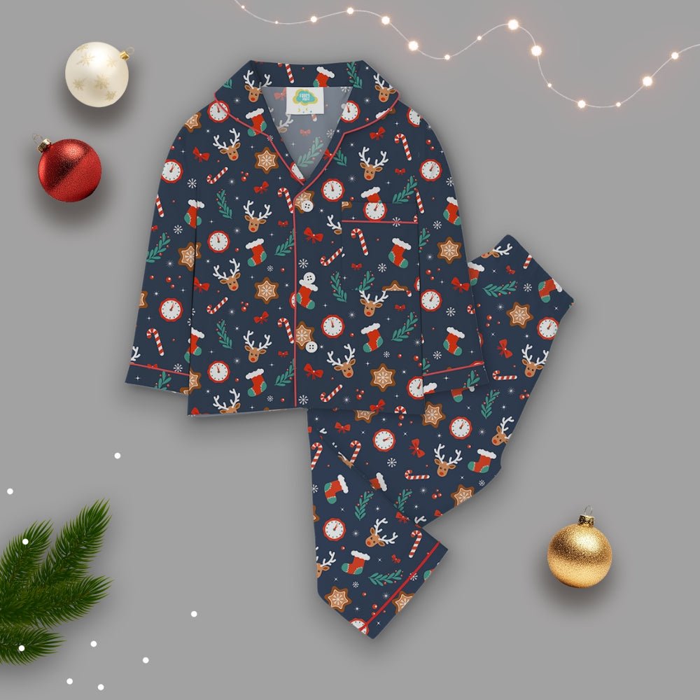 Fancy Fluff Christmas Cotton Night Suit - Santas Elf - 6 - 12M Clothing Set