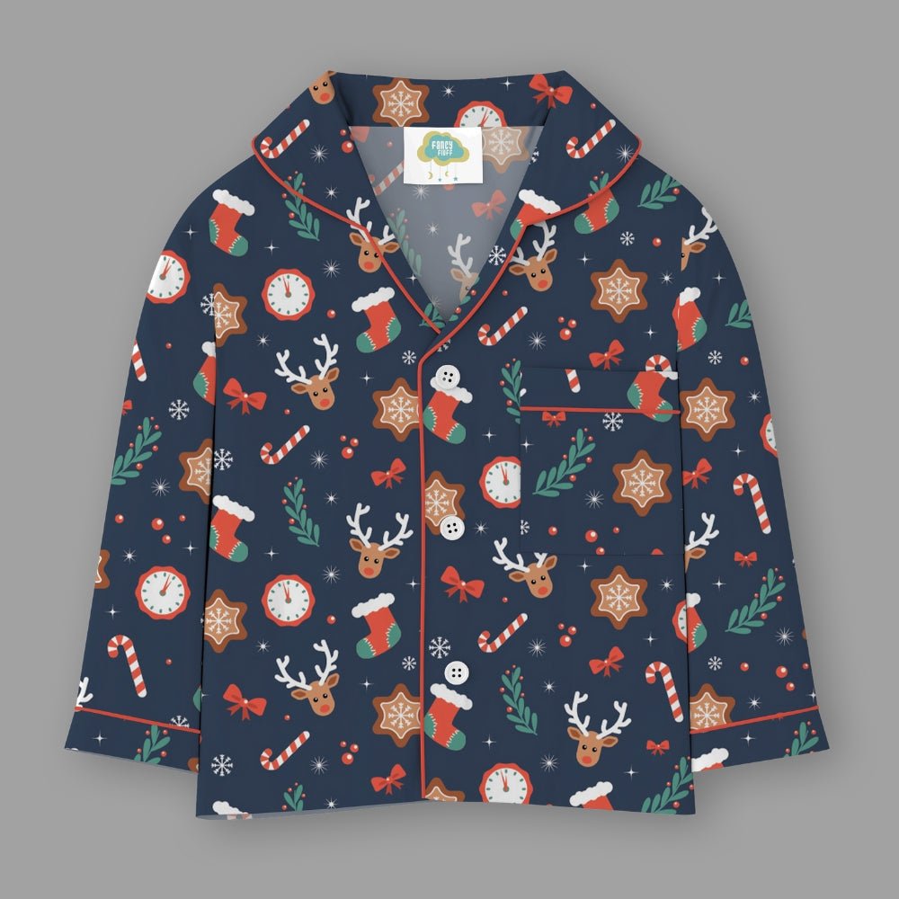 Fancy Fluff Christmas Cotton Night Suit - Santas Elf - 6 - 12M Clothing Set