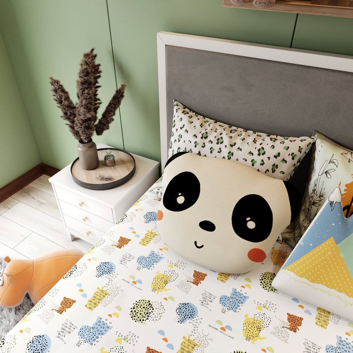 Fancy Fluff Kids Double Bedsheet Set- Animal Planet - FF-AP-DBD-02