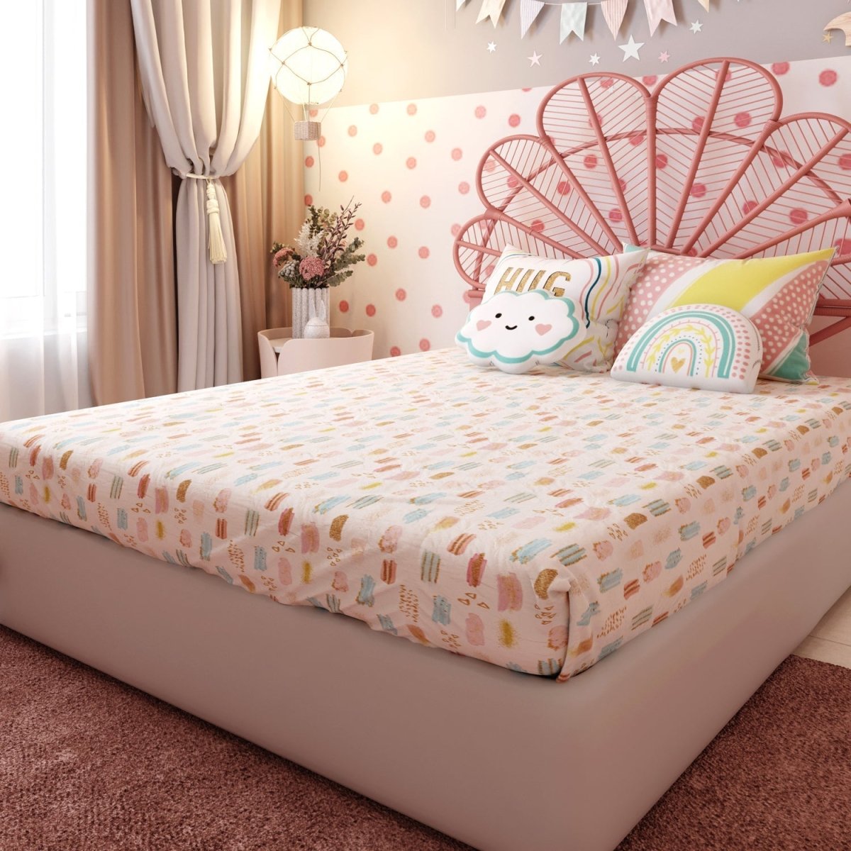 Fancy Fluff Kids Double Bedsheet Set- Boho Vibes - FF-BV-DBD-04