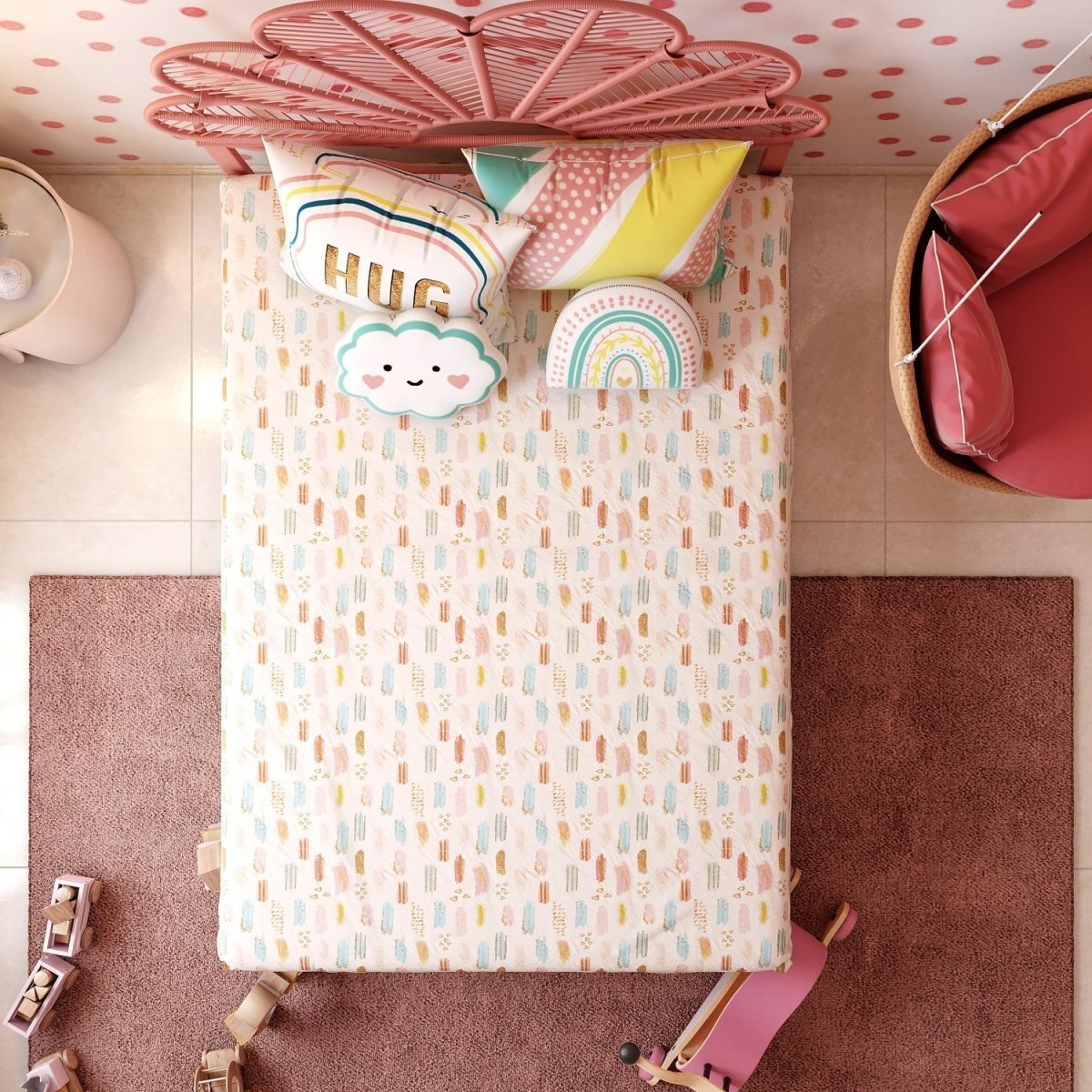 Fancy Fluff Kids Double Bedsheet Set- Boho Vibes - FF-BV-DBD-04