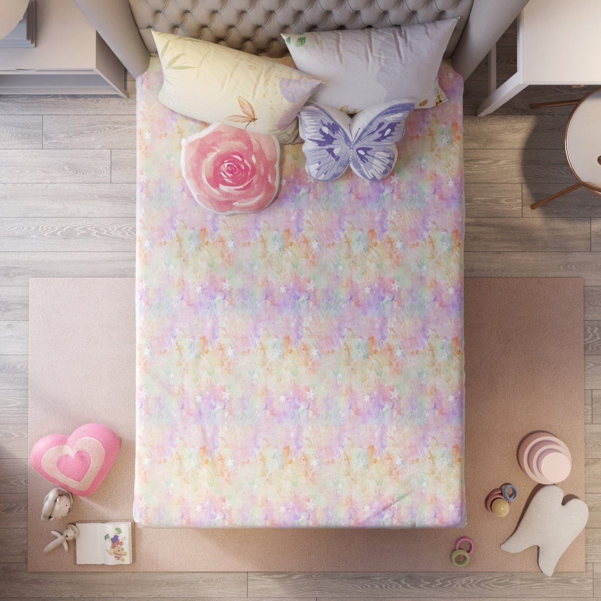 Fancy Fluff Kids Double Bedsheet Set- Secret Garden - FF-SG-DBD-03