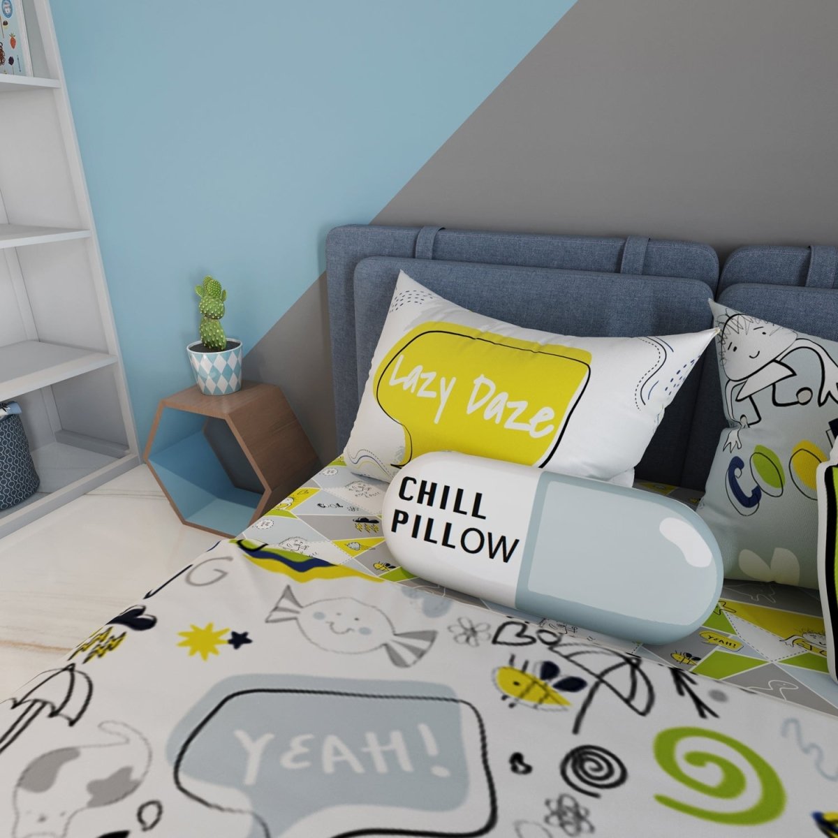 Fancy Fluff Kids Double Comforter- Doodle Land - FF-DL-DCT-01