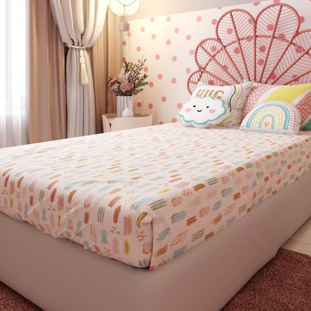 Fancy Fluff Kids Single Bedsheet Set- Boho Vibes - FF-BV-SBD-04