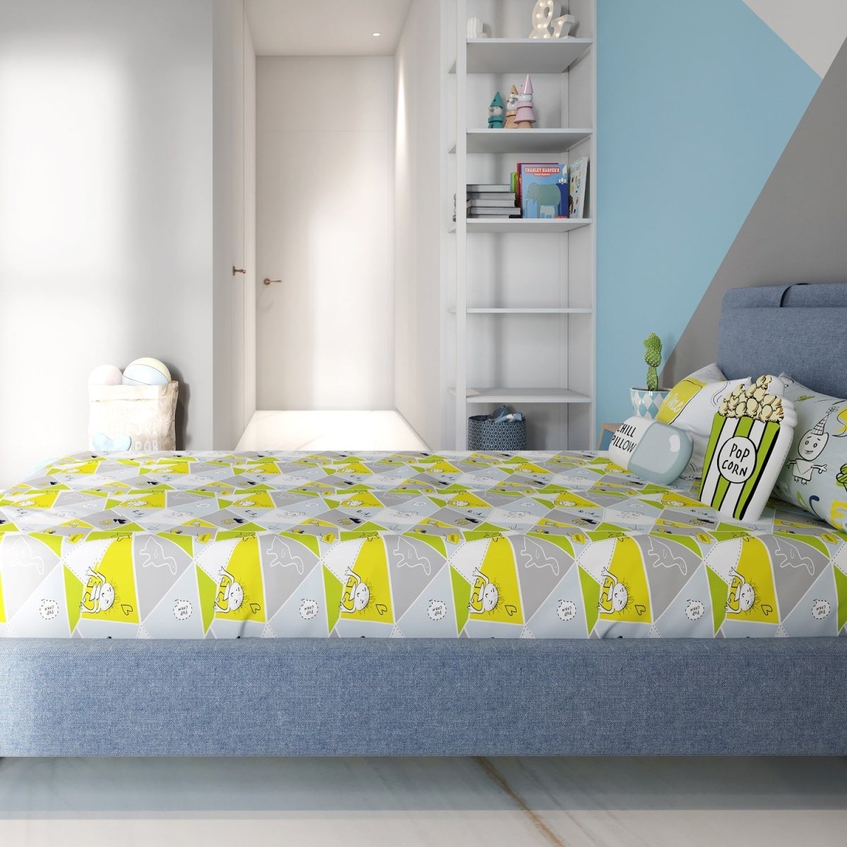 Fancy Fluff Kids Single Bedsheet Set- Doodle Land - FF-DL-SBD-01