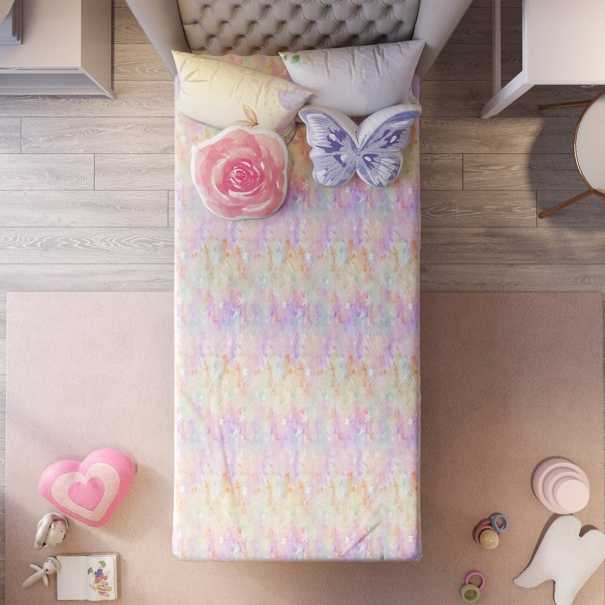 Fancy Fluff Kids Single Bedsheet Set- Secret Garden - FF-SG-SBD-03