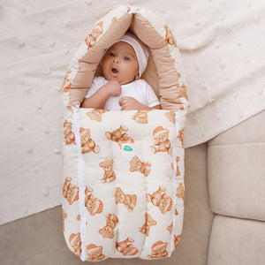 Fancy Fluff Organic Carry Nest - Cuddle Bear - FF - CB - BSB - 01