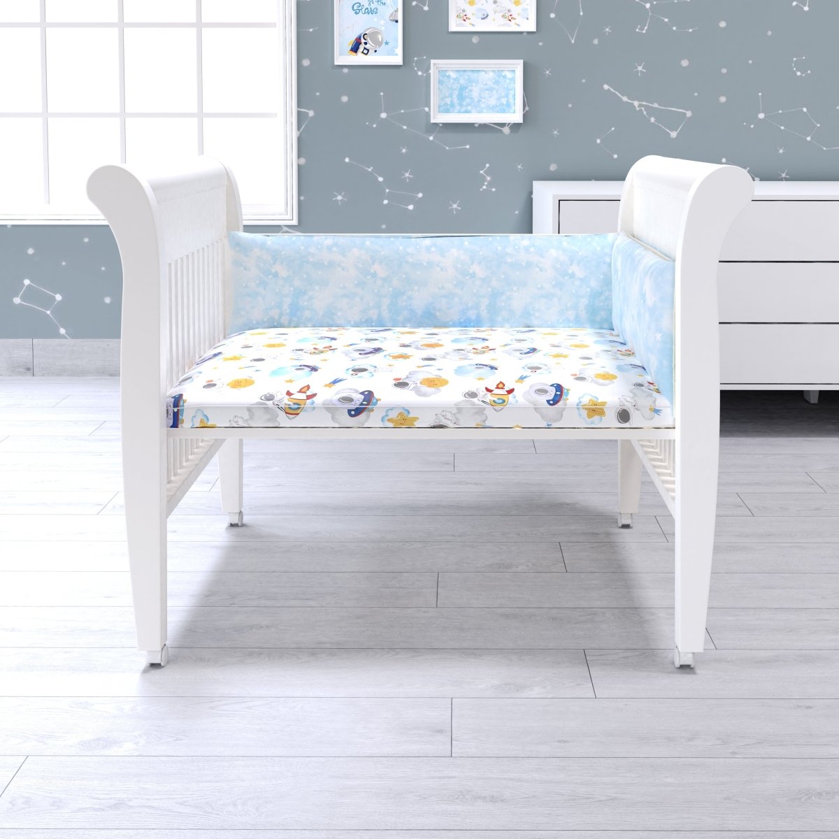 Fancy Fluff Organic Cot Half Bumper- Nova - FF-NV-BCB-03