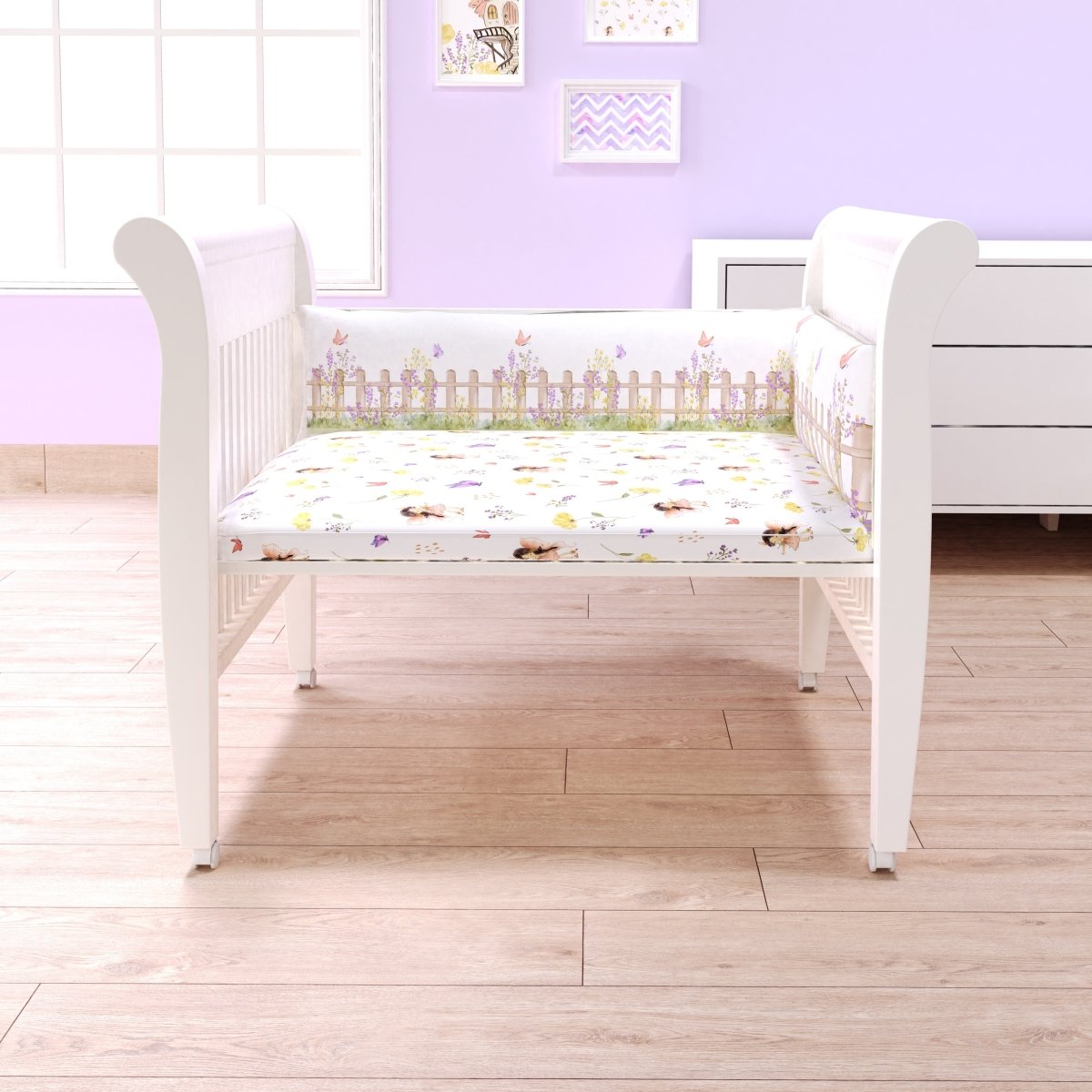 Fancy Fluff Organic Cot Half Bumper- Pixie Dust - FF-PX-BCB-04