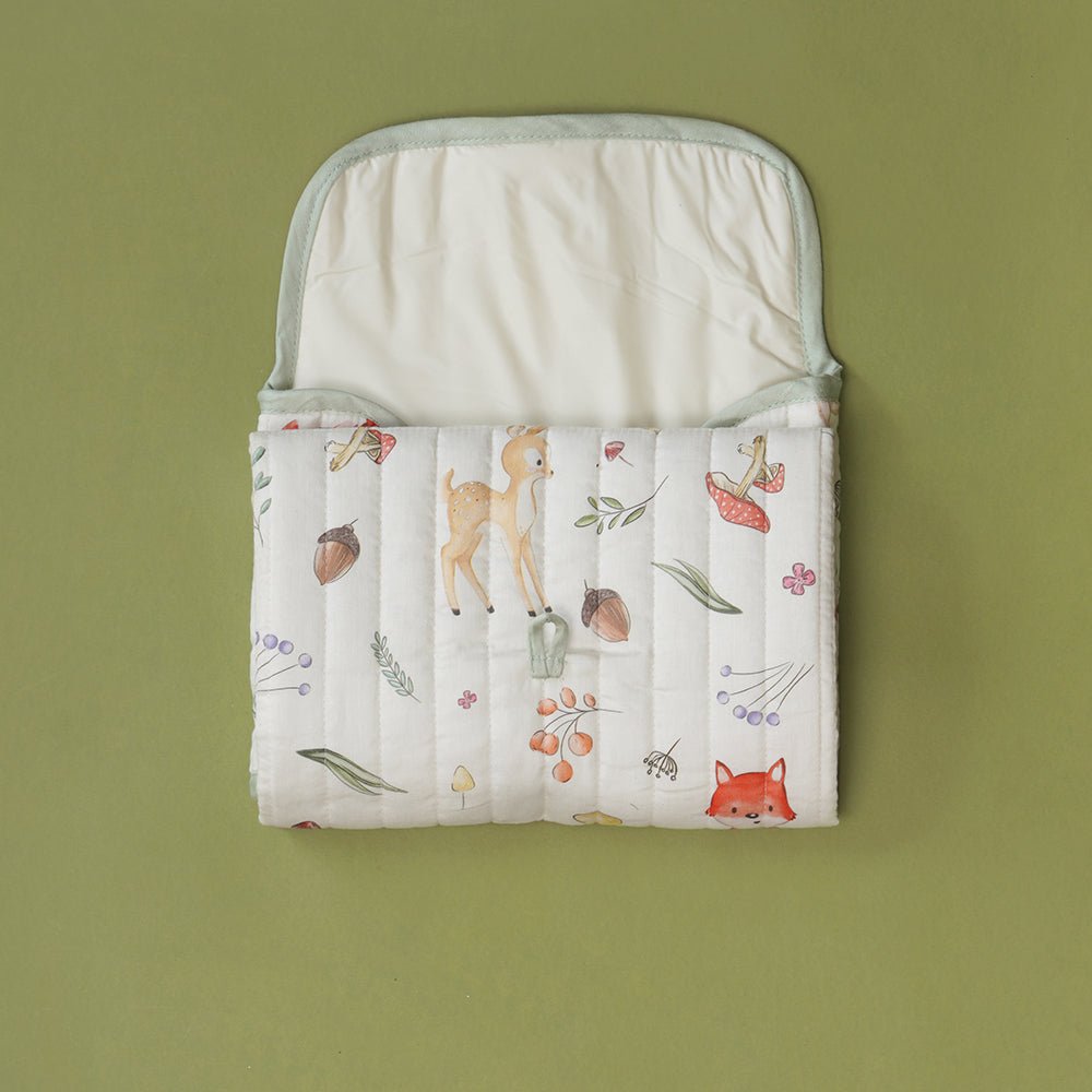 Fancy Fluff Organic Cotton On-The-Go Changing Mat- Woodland - FF-WD-QCM-01