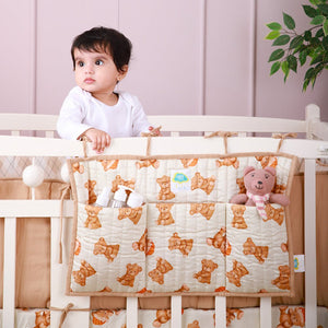 Fancy Fluff Organic Crib Organiser - Cuddle Bear - FF - CB - QCO - 01