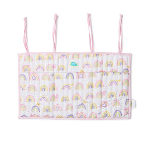 Fancy Fluff Organic Crib Organiser - Rainbow Dreams - FF - RD - QCO - 02