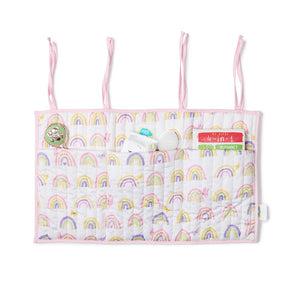 Fancy Fluff Organic Crib Organiser - Rainbow Dreams - FF - RD - QCO - 02