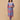 Model wearing a blue and coral printed maternity and nursing co-ord set with button-front kurta and matching pants.