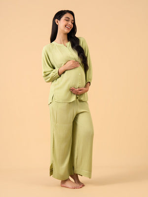 Feelin’ Sagey Maternity and Nursing Nightwear Set - Sage Maternity Nightwear Set