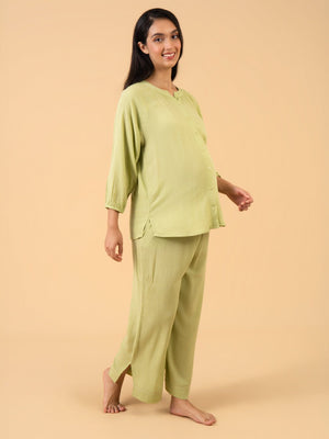 Feelin’ Sagey Maternity and Nursing Nightwear Set - Sage Maternity Nightwear Set