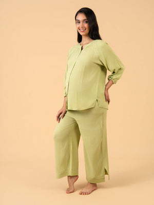Feelin’ Sagey Maternity and Nursing Nightwear Set - Sage Maternity Nightwear Set
