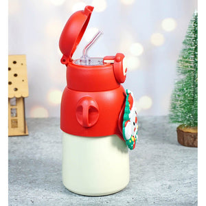 Festive Mouse Christmas themed Stainless Steel water bottle for Toddlers & Kids, 500ml - Back To School