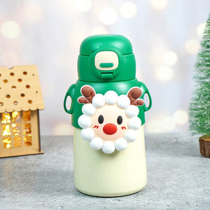 Festive Sheep Christmas themed Stainless Steel water bottle for Toddlers & Kids, 500ml - Back To School