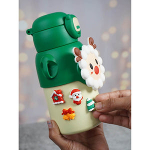 Festive Sheep Christmas themed Stainless Steel water bottle for Toddlers & Kids, 500ml - Back To School