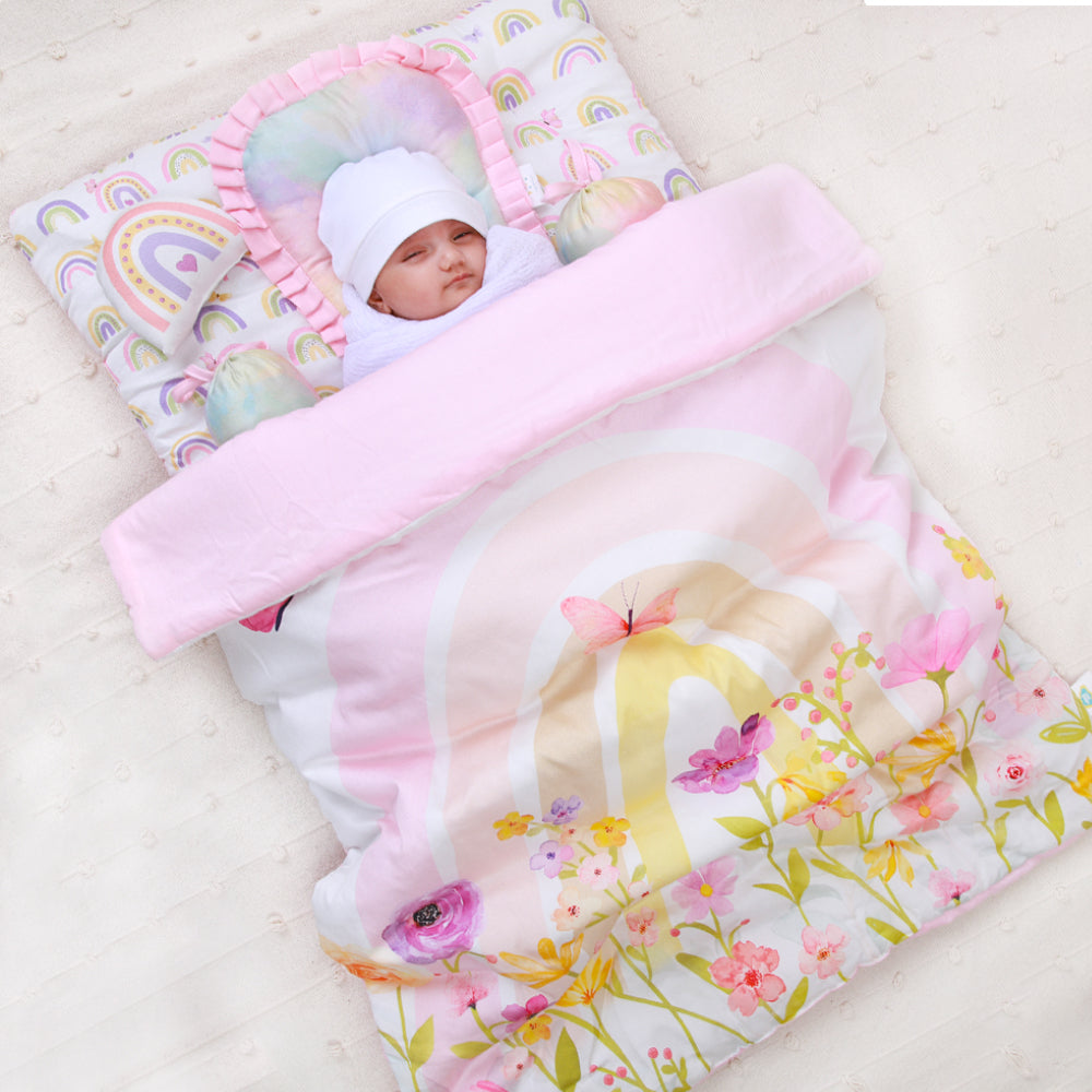 Fancy Fluff Organic Baby Comforter- Rainbow Dreams