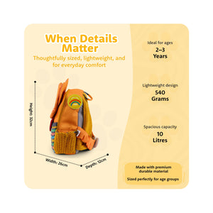 Filli & Me Classic Filli HugBag Preschool Backpack, 10L Companion Bag for Kids - 2-3 Years - Bags