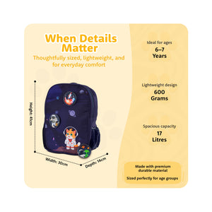 Filli & Me Goes into Space HugBag Primary School Backpack, 17L Space Explorer Bag - 6-8 Years - Bags