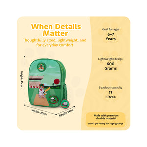 Filli & Me Plays Cricket HugBag Primary School Backpack, 17L Sports Companion Bag - 6-8 Years - Bags