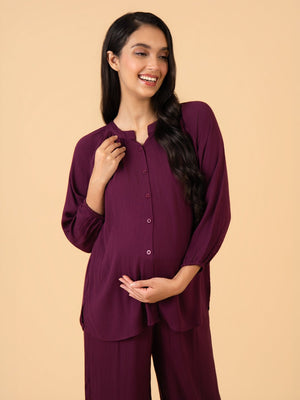 Fine as Wine Maternity and Nursing Nightwear Set - Wine Maternity Nightwear Set