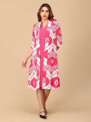 S Fired Up Fuschia Women's Shacket Dress - Women's Dress