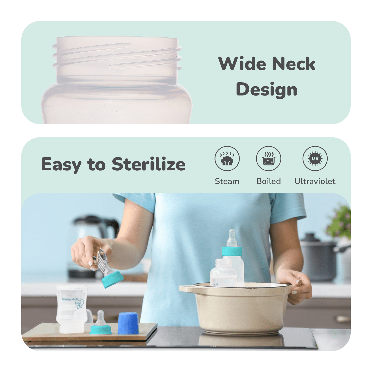 First Feed Polypropylin Feeding Bottle - Sea Green - Feeding Bottles