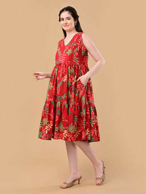 Flame Edit Maternity And Nursing Dress - S Maternity Casual Dress