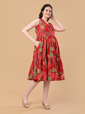 Flame Edit Maternity And Nursing Dress - S Maternity Casual Dress