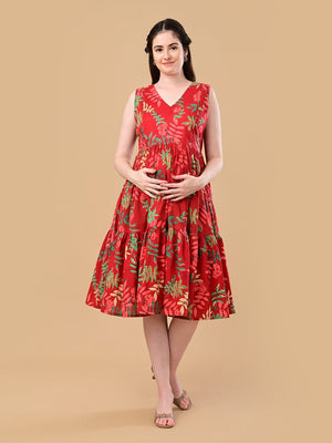 Flame Edit Maternity And Nursing Dress - S Maternity Casual Dress