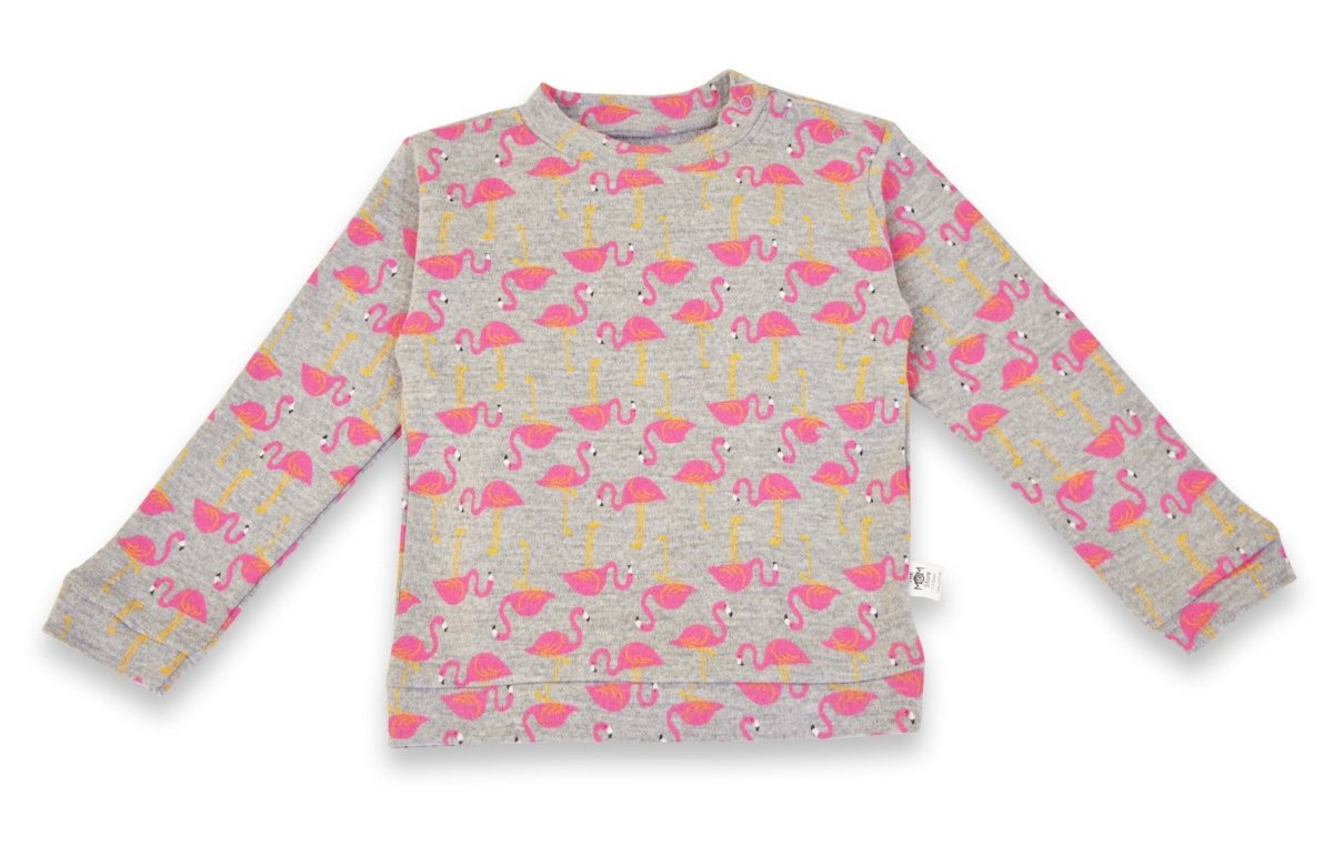 Flamingo Dance Sweatshirt and Grey Sweatpants Combo - KS2-FLMBS-1-2