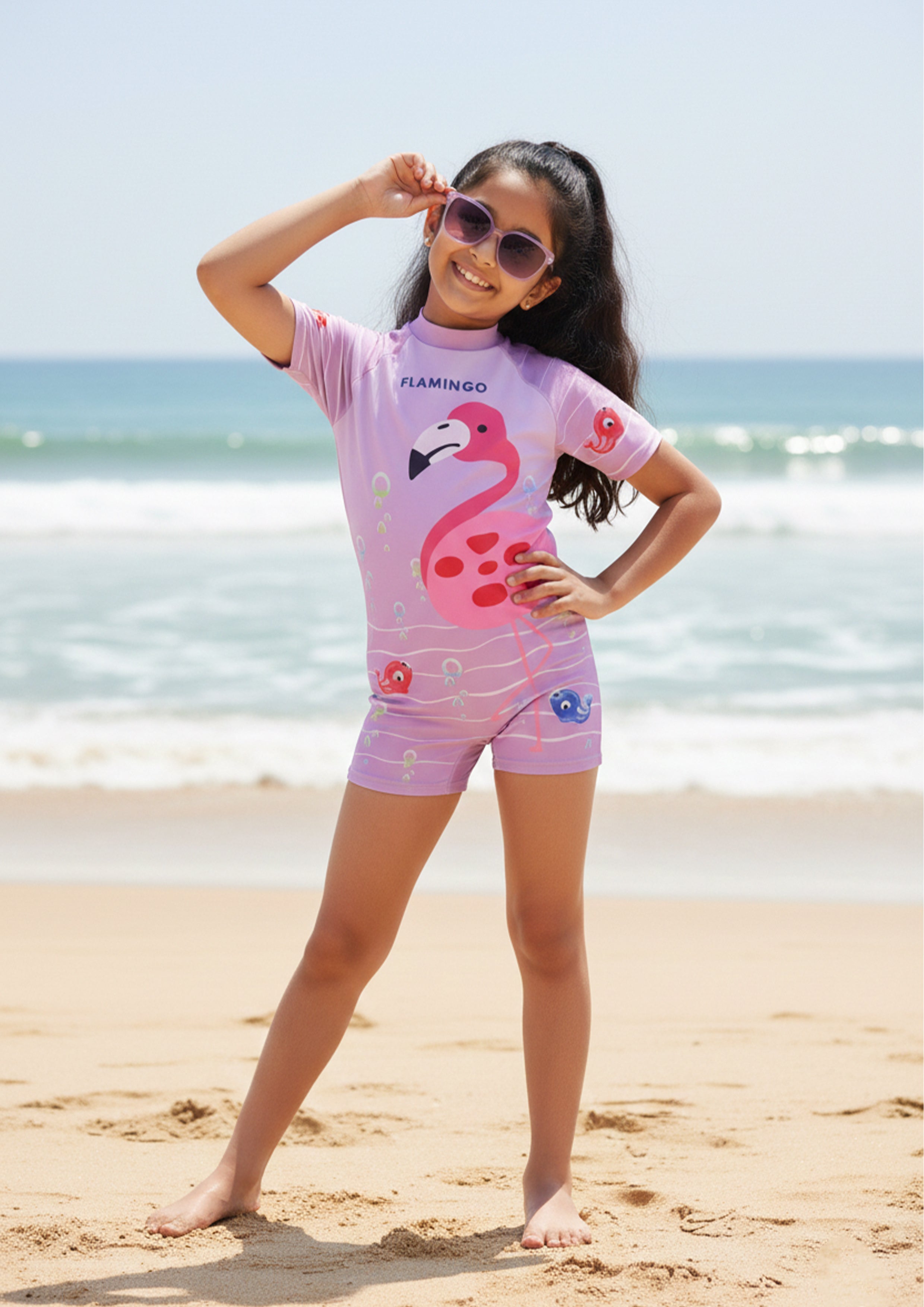 Flamingo Fandango Girls Swimsuit - 2 - 4 Years Kids Swimwear