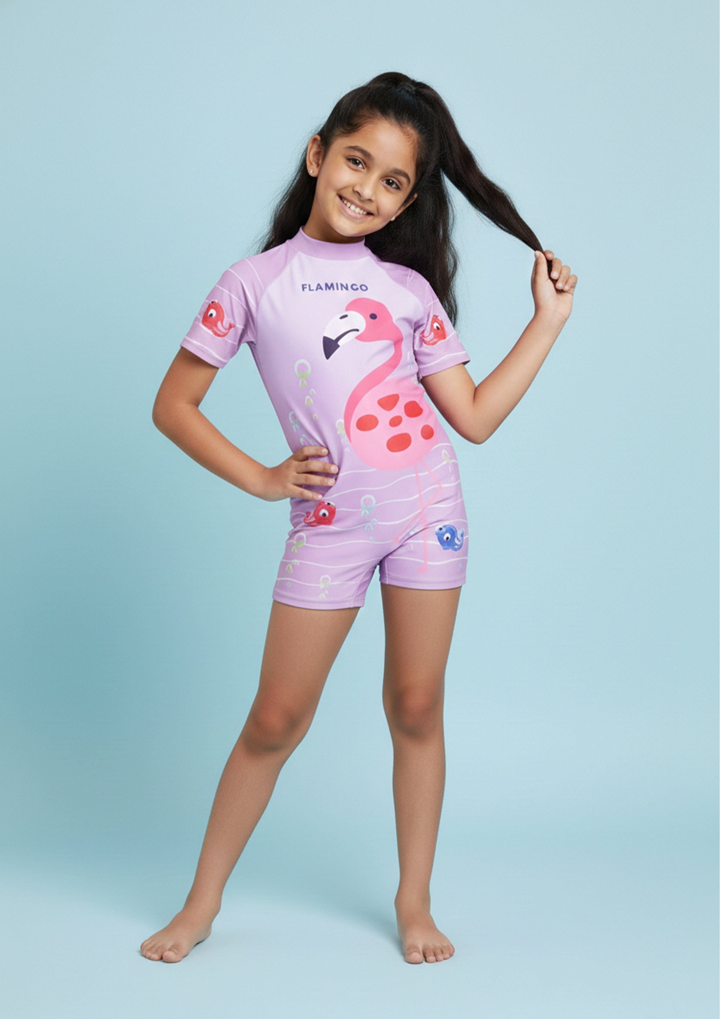 Flamingo Fandango Girls Swimsuit - 2 - 4 Years Kids Swimwear