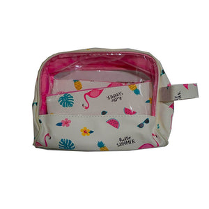 Flamingo Organizer | Toiletry Kit | Cosmetic Travel Pouch Set of 3 - 