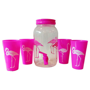 Flamingo Water Dispenser with 4 Glasses - 