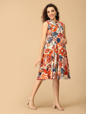 Fleur de Fun Maternity and Nursing Dress - DRS - SD - FLDF - S
