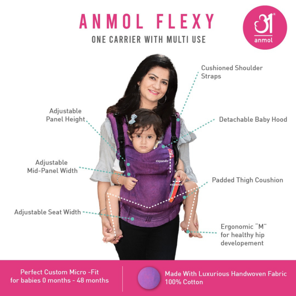 Anmol Baby Ergonomic Baby Carrier- Bandhini Flexy