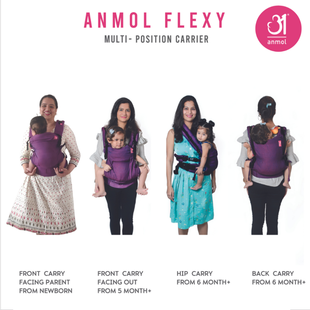 Anmol Baby Ergonomic Baby Carrier- Shiv Red Flexy