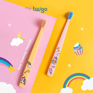Flipper Twigo Kids Children's toothbrush, 2-pack, Sakura Pink & Summer Yellow - Skin, Hair & Oral Care