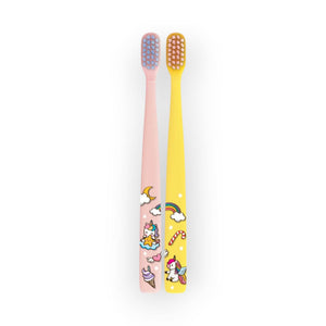Flipper Twigo Kids Children's toothbrush, 2-pack, Sakura Pink & Summer Yellow - Skin, Hair & Oral Care