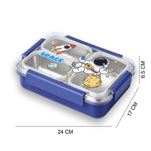 Floating Astronaut Blue Stainless Steel Kids Lunch Box - Back To School