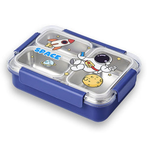 Floating Astronaut Blue Stainless Steel Kids Lunch Box - Back To School