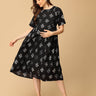 Flora - Black - a Maternity and Nursing Dress - DRS - SK - INDGS - S