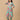 Side-angled view of the mint floral maternity co-ord set with relaxed-fit kurta and matching straight pants.