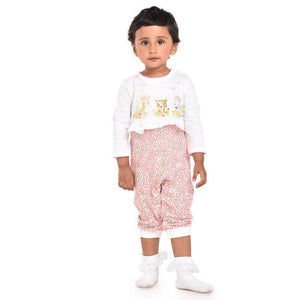 Floral Animal Print Romper, 1 - 2 years - Kids Clothing