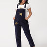 Floral Embroidered Corduroy Maternity Dungaree - MDD-FECD-S